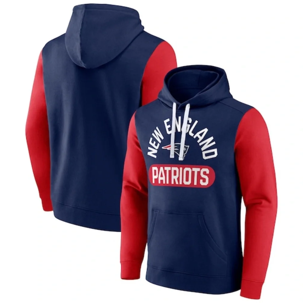 Patriots NFL Team Apparel Blue Red Logo Hoodie sz small - Picture 3 of 3